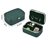 Mini Portable Jewelry Organizer Box Leather Earrings Ring Necklace Storage Case