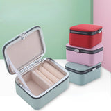 Mini Portable Jewelry Packaging Box Necklace Organizer PU Ring Earrings