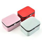 Mini Portable Jewelry Packaging Box Necklace Organizer PU Ring Earrings