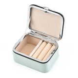 Mini Portable Jewelry Packaging Box Necklace Organizer PU Ring Earrings