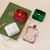 Portable Pearl Velvet Jewelry Box Travel Organizer