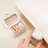 Portable Pearl Velvet Jewelry Box Travel Organizer
