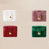 Portable Pearl Velvet Jewelry Box Travel Organizer