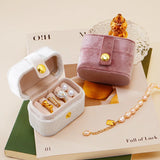 Portable Pearl Velvet Jewelry Box Travel Organizer