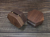 Wooden Hexagon Jewelry Box Walnut Organizer