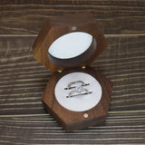 Wooden Hexagon Jewelry Box Walnut Organizer