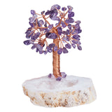 Mini Reiki Healing Crystal Money Tree Amethyst Quartz Slice Mineral Specimen