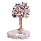 Mini Reiki Healing Crystal Money Tree Amethyst Quartz Slice Mineral Specimen