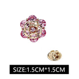 Pink Crystal Mini Rose Brooch Collar Pin Women Jewelry