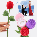 Romantic Mini Rose Flower Jewelry Box Velvet Ring Box Engagement Marriage