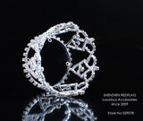 Small Tiara Crown Bridesmaid Headpiece Clear Rhinestones Crystal