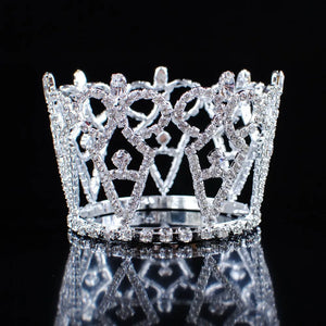 Small Tiara Crown Bridesmaid Headpiece Clear Rhinestones Crystal
