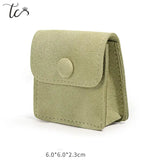 Mini Snap Button Cloth Bag Microfiber Fabric Jewelry Storage Bag