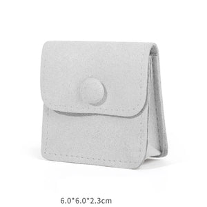 Mini Snap Button Cloth Bag Microfiber Fabric Jewelry Storage Bag