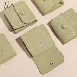 Mini Snap Button Cloth Bag Microfiber Fabric Jewelry Storage Bag