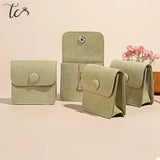 Mini Snap Button Cloth Bag Microfiber Fabric Jewelry Storage Bag