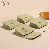 Mini Snap Button Cloth Bag Microfiber Fabric Jewelry Storage Bag