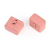 Mini Snap Leather Ring Storage Box Earring Bangle Display Case