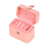 Mini Snap Leather Ring Storage Box Earring Bangle Display Case