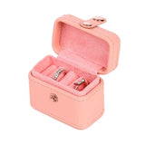 Mini Snap Leather Ring Storage Box Earring Bangle Display Case