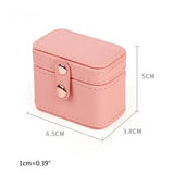 Mini Snap Leather Ring Storage Box Earring Bangle Display Case