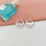 Custom Name Stainless Steel Bamboo Hoop Earrings 30mm Small Hoop