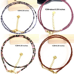 2mm Stone Beaded Necklace Bracelet Natural Agat Quartzs Female Choker