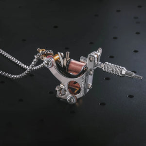 Mini Tattoo Machine Necklace Tattoo Pendant Necklace Jewelry X4YA