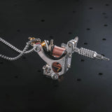 Mini Tattoo Machine Necklace Tattoo Pendant Necklace Jewelry X4YA