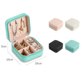Mini Travel Jewelry Box Storage Organizer Portable PU Leather Earring Ring Neckl