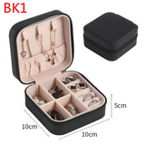 Mini Travel Jewelry Box Storage Organizer Portable PU Leather Earring Ring Neckl