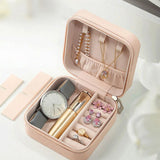 Mini Travel Jewelry Box Storage Organizer Portable PU Leather Earring Ring Neckl