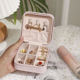 Mini Travel Jewelry Box Storage Organizer Case Portable PU Leather