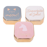 Mini Travel Jewelry Ceramic Box Cosmetic Makeup Display Organizer Case