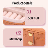 Mini Travel Leather Jewelry Box Earring Ring Storage Organizer