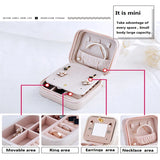 Travel Portable Leather Jewelry Box With Mirror Cosmetic Organizer