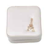 Travel Portable Leather Jewelry Box With Mirror Cosmetic Organizer