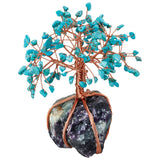Irregular Stone Money Tree Natural Crystal Lucky Tree Table Decor