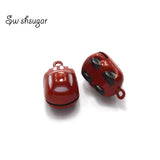 Mini Truck Car Metal Enamel Jingle Bell Charms For Party Ornament Jewelry
