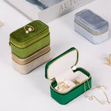 Mini Velvet Jewelry Box Travel Zipper Pouch Ring Earrings Storage