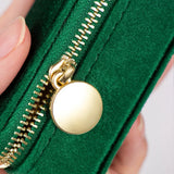 Mini Velvet Jewelry Box Travel Zipper Pouch Ring Earrings Storage