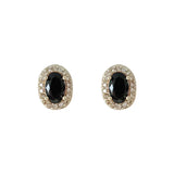 Zircon Micro-set Stud Earrings 925 Silver Plated 14K Oval RED Earrings