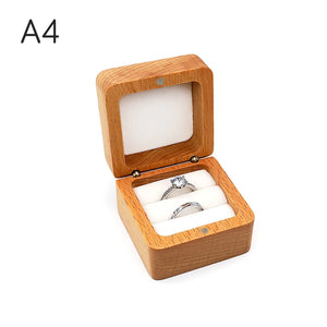 Vintage Wooden Jewelry Organizer Box for Ring Earrings