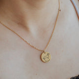 Engraved Dog Shape Name Necklace Stainless Steel Round Pendant