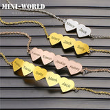 Heart Charm Family Name Bracelet Engraved for Women