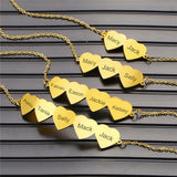 Heart Charm Family Name Bracelet Engraved for Women