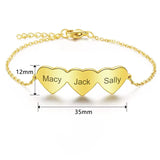 Heart Charm Family Name Bracelet Engraved for Women