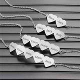 Heart Charm Family Name Bracelet Engraved for Women