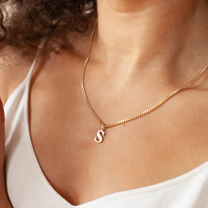 Mini-World Initial Necklace Charm Necklace Personalized Stainless Steel