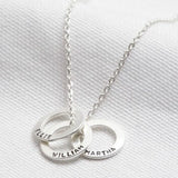 Customize Names Stainless Steel Necklace Round Ring Pendant Family Nameplate